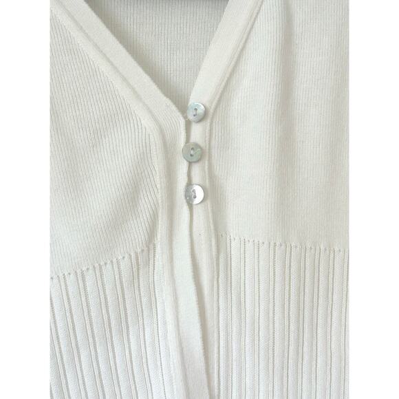 It’s Our Time White ButtonUp Top Size L Cropped Vintage Cardigan 90s Y2K - Picture 3 of 5